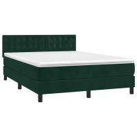 Produktbild för Ramsäng med madrass mörkgrön 140x200 cm sammet