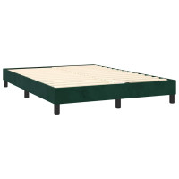 Produktbild för Ramsäng med madrass mörkgrön 140x200 cm sammet