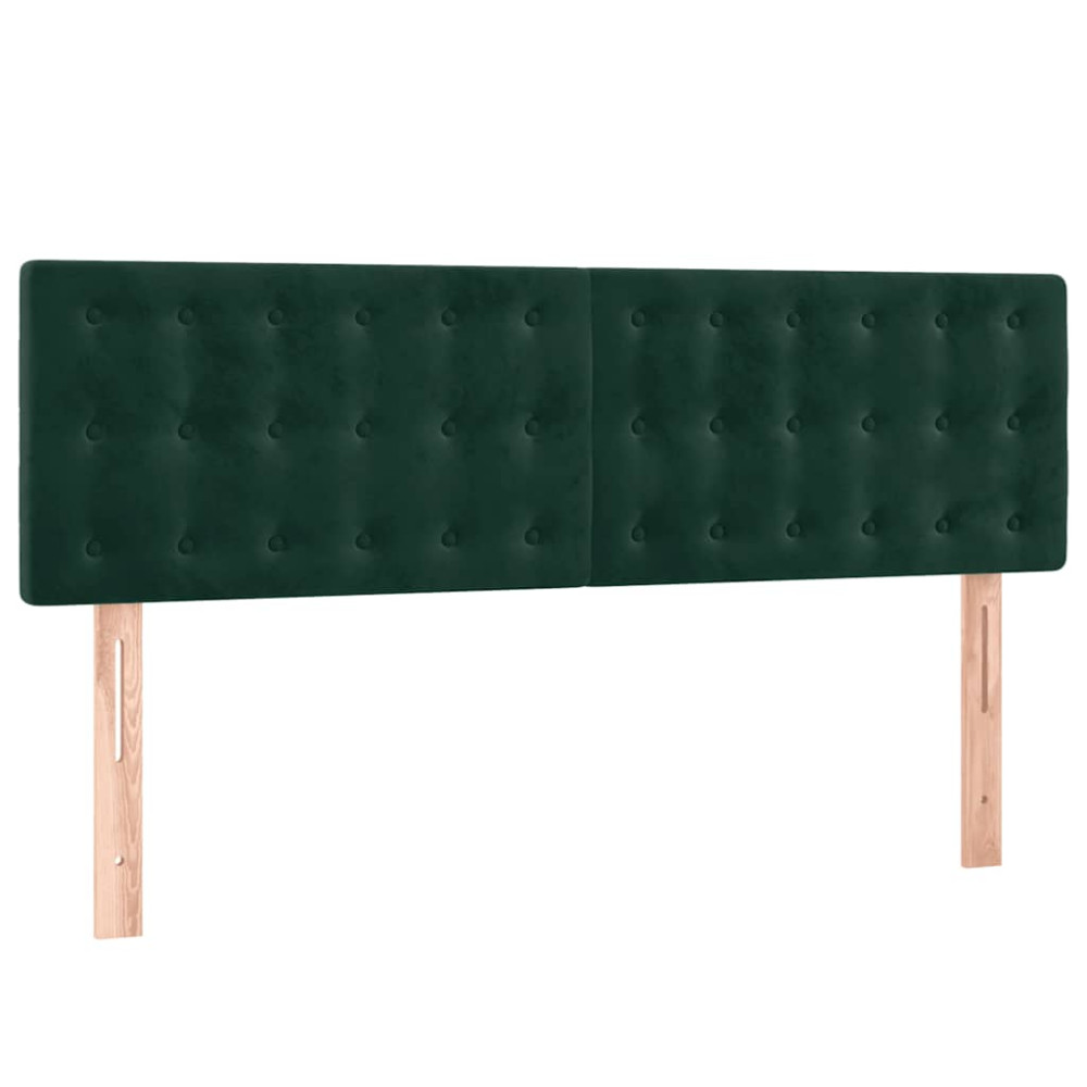 Produktbild för Ramsäng med madrass mörkgrön 140x200 cm sammet