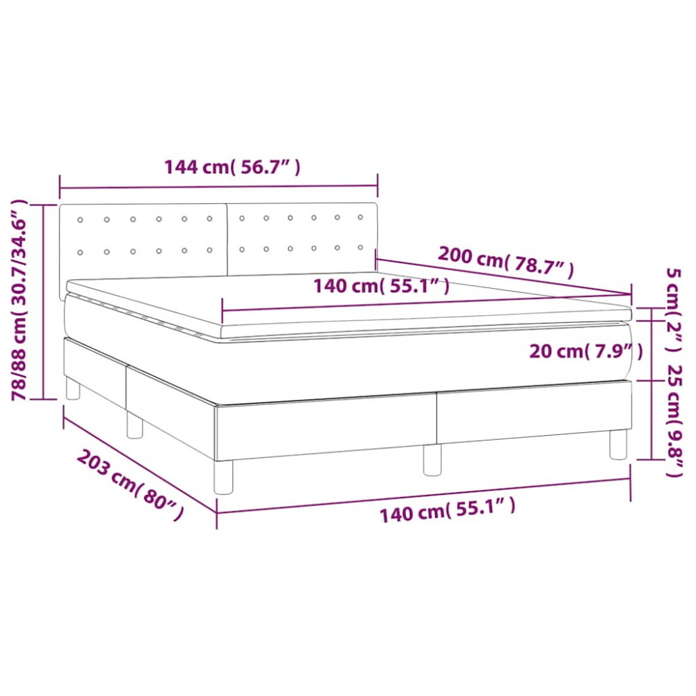 Produktbild för Ramsäng med madrass mörkgrön 140x200 cm sammet