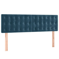 Produktbild för Ramsäng med madrass mörkblå 140x200 cm sammet