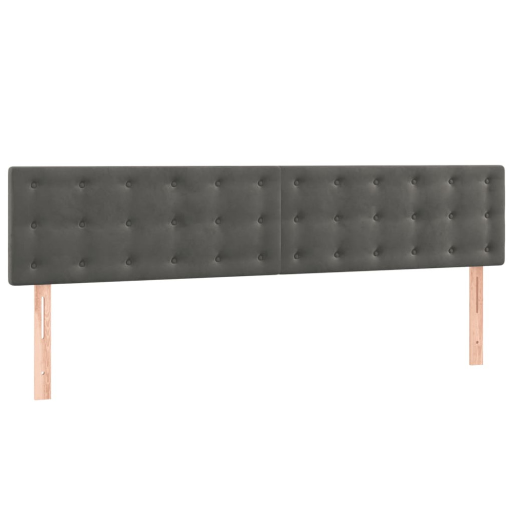 Produktbild för Ramsäng med madrass mörkgrå 160x200 cm sammet