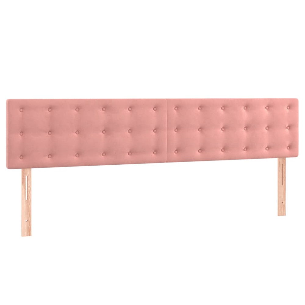 Produktbild för Ramsäng med madrass rosa 160x200 cm sammet