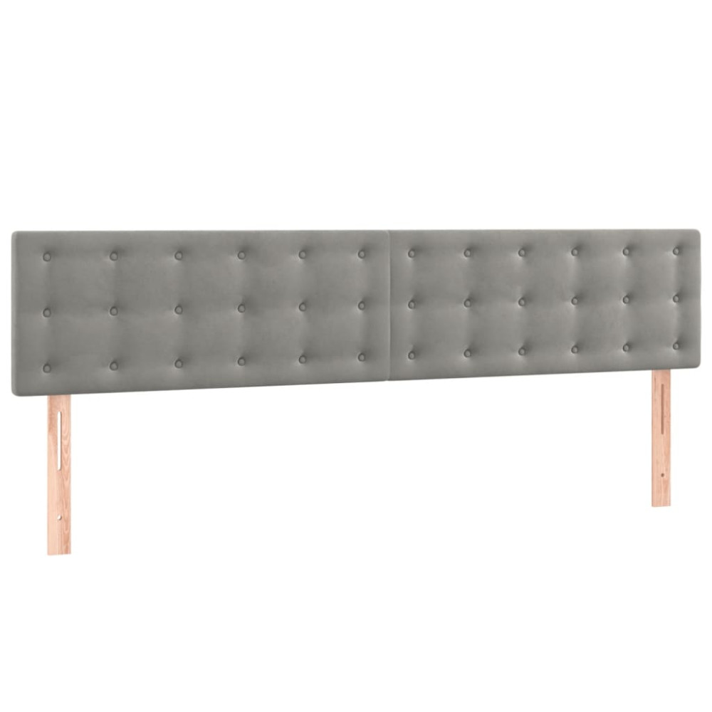 Produktbild för Ramsäng med madrass ljusgrå 180x200 cm sammet