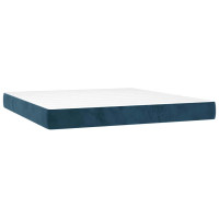 Produktbild för Ramsäng med madrass mörkblå 180x200 cm sammet