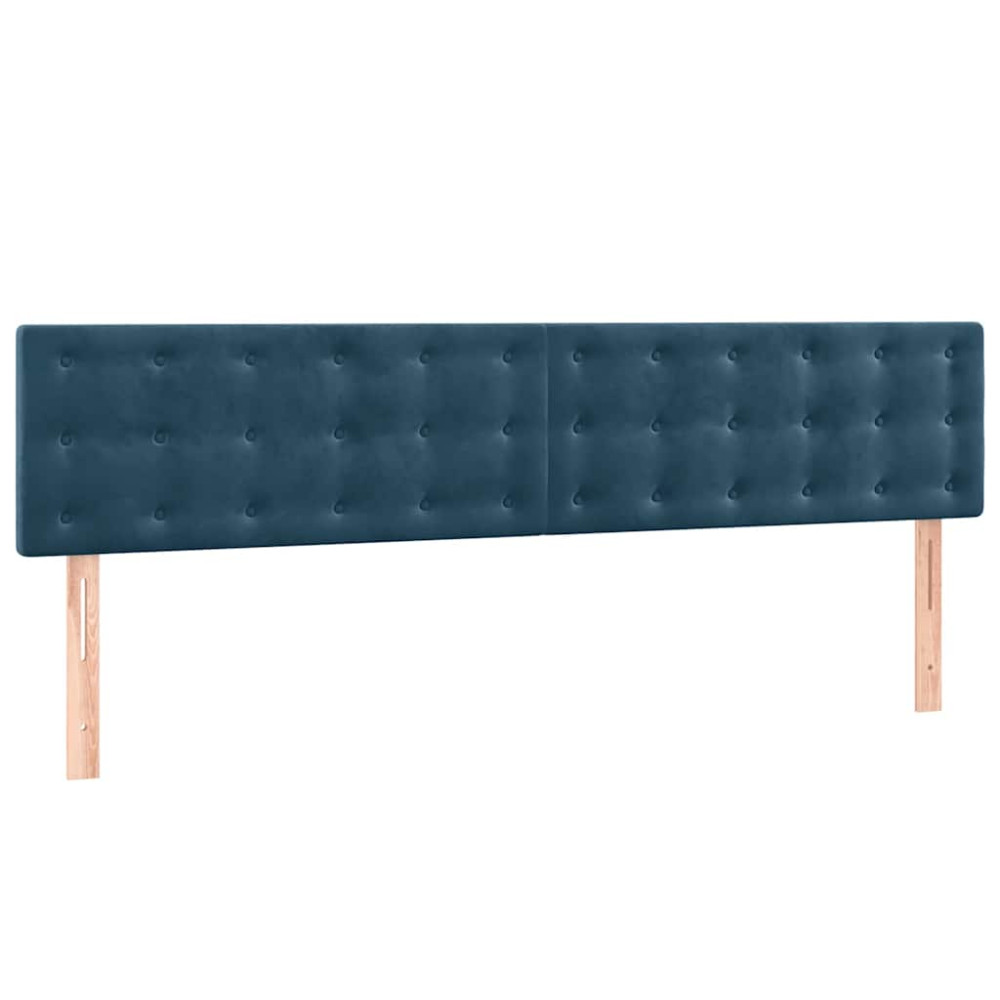 Produktbild för Ramsäng med madrass mörkblå 180x200 cm sammet