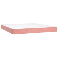 Produktbild för Ramsäng med madrass rosa 180x200 cm sammet