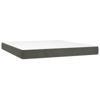 Produktbild för Ramsäng med madrass mörkgrå 200x200 cm sammet