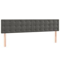 Produktbild för Ramsäng med madrass mörkgrå 200x200 cm sammet