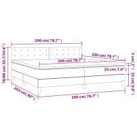 Produktbild för Ramsäng med madrass mörkgrå 200x200 cm sammet