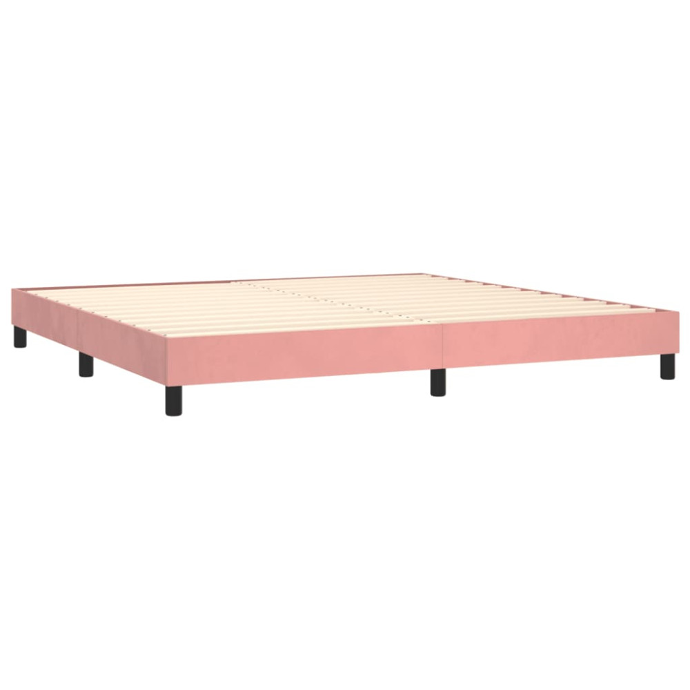 Produktbild för Ramsäng med madrass rosa 200x200 cm sammet