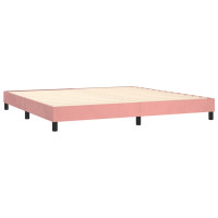 Produktbild för Ramsäng med madrass rosa 200x200 cm sammet