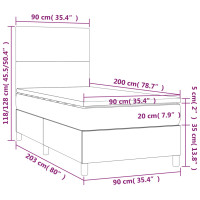 Produktbild för Ramsäng med madrass blå 90x200 cm tyg