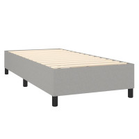 Produktbild för Ramsäng med madrass ljusgrå 100x200 cm tyg