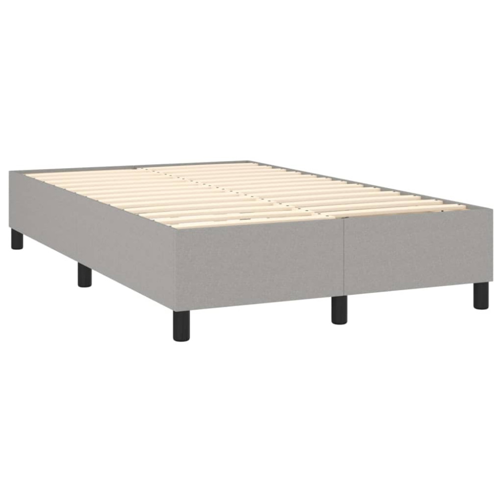 Produktbild för Ramsäng med madrass ljusgrå 120x200 cm tyg