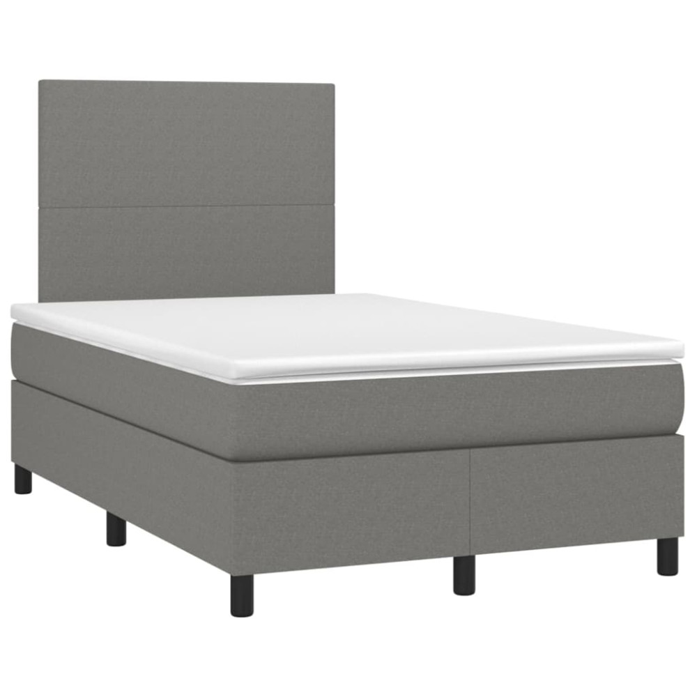 Produktbild för Ramsäng med madrass mörkgrå 120x200 cm tyg