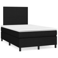 Produktbild för Ramsäng med madrass svart 120x200 cm tyg