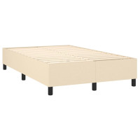 Produktbild för Ramsäng med madrass gräddvit 120x200 cm tyg