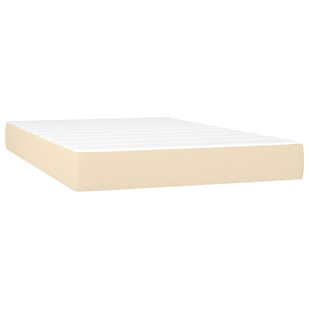 Produktbild för Ramsäng med madrass gräddvit 120x200 cm tyg