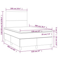 Produktbild för Ramsäng med madrass gräddvit 120x200 cm tyg