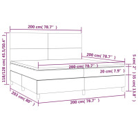 Produktbild för Ramsäng med madrass svart 200x200 cm tyg