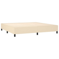 Produktbild för Ramsäng med madrass gräddvit 200x200 cm tyg