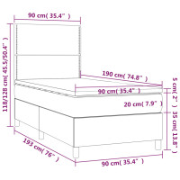 Produktbild för Ramsäng med madrass blå 90x190 cm tyg