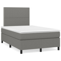 Produktbild för Ramsäng med madrass mörkgrå 120x200 cm tyg