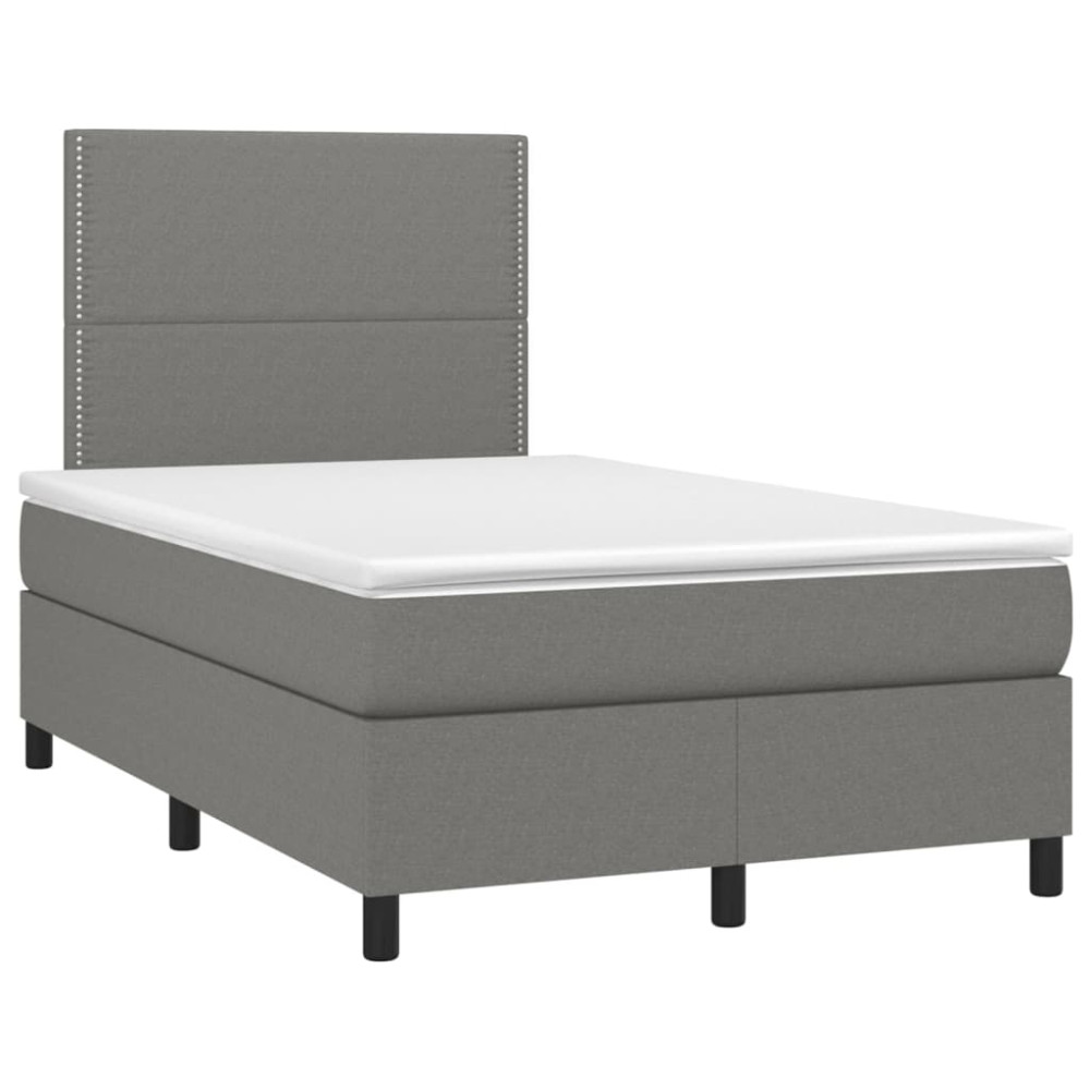 Produktbild för Ramsäng med madrass mörkgrå 120x200 cm tyg