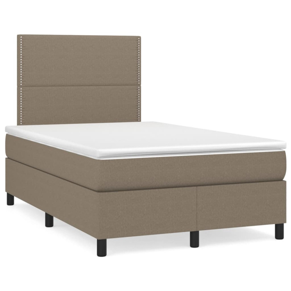 Produktbild för Ramsäng med madrass taupe 120x200 cm tyg
