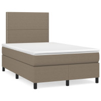 Produktbild för Ramsäng med madrass taupe 120x200 cm tyg