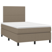 Produktbild för Ramsäng med madrass taupe 120x200 cm tyg