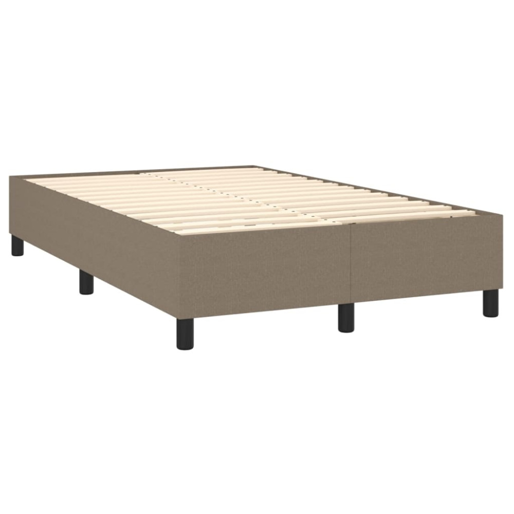 Produktbild för Ramsäng med madrass taupe 120x200 cm tyg