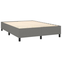 Produktbild för Ramsäng med madrass mörkgrå 140x190 cm tyg