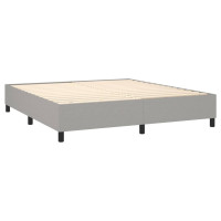 Produktbild för Ramsäng med madrass ljusgrå 180x200 cm tyg