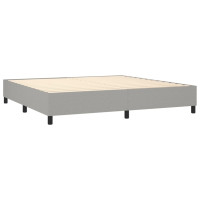 Produktbild för Ramsäng med madrass ljusgrå 200x200 cm tyg