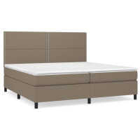 Produktbild för Ramsäng med madrass taupe 200x200 cm tyg
