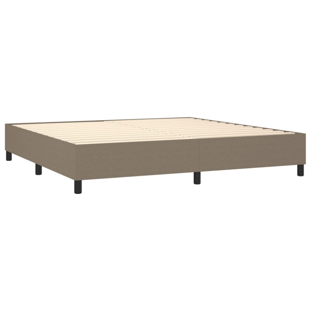 Produktbild för Ramsäng med madrass taupe 200x200 cm tyg