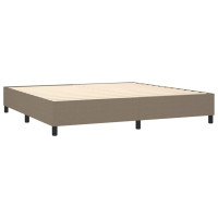 Produktbild för Ramsäng med madrass taupe 200x200 cm tyg