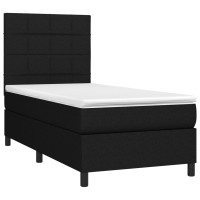 Produktbild för Ramsäng med madrass svart 100x200 cm tyg