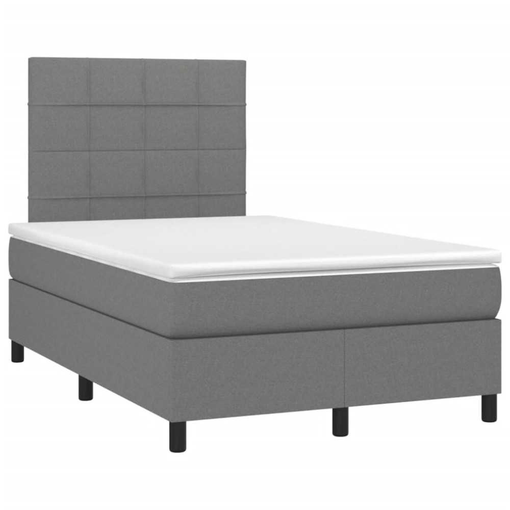 Produktbild för Ramsäng med madrass mörkgrå 120x200 cm tyg