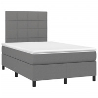 Produktbild för Ramsäng med madrass mörkgrå 120x200 cm tyg