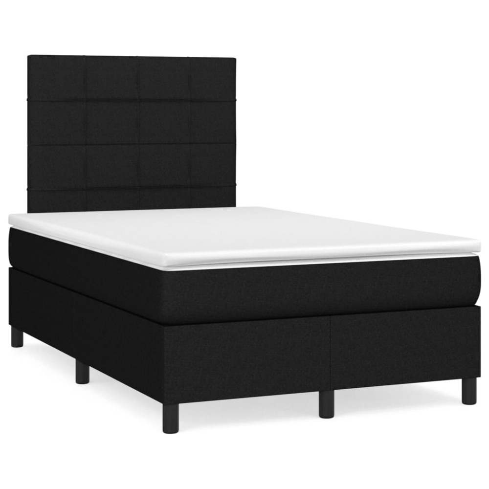 Produktbild för Ramsäng med madrass svart 120x200 cm tyg