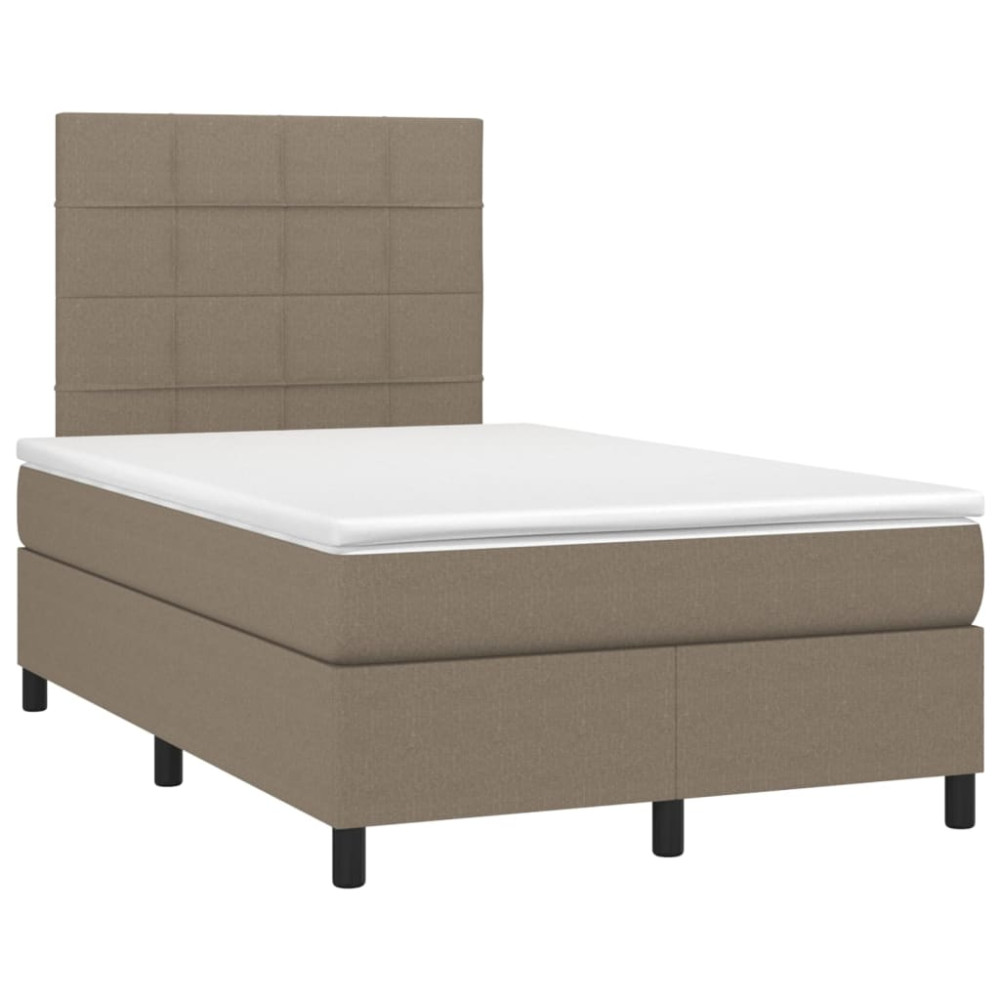 Produktbild för Ramsäng med madrass taupe 120x200 cm tyg