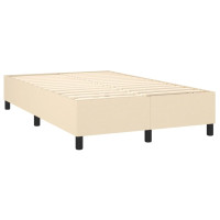 Produktbild för Ramsäng med madrass gräddvit 120x200 cm tyg
