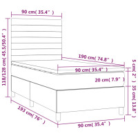 Produktbild för Ramsäng med madrass gräddvit 90x190 cm tyg