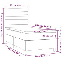 Produktbild för Ramsäng med madrass svart 90x200 cm tyg
