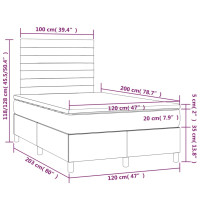 Produktbild för Ramsäng med madrass ljusgrå 120x200 cm tyg