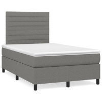 Produktbild för Ramsäng med madrass mörkgrå 120x200 cm tyg