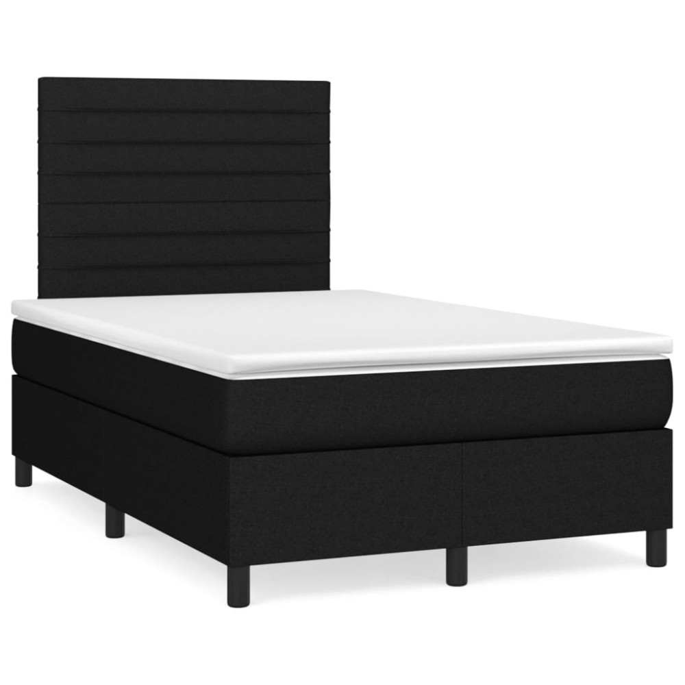 Produktbild för Ramsäng med madrass svart 120x200 cm tyg